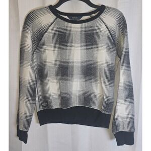 Polo Ralph Lauren Kids' Plaid Crewneck Sweater Size L 12-14 White Cotton Blend